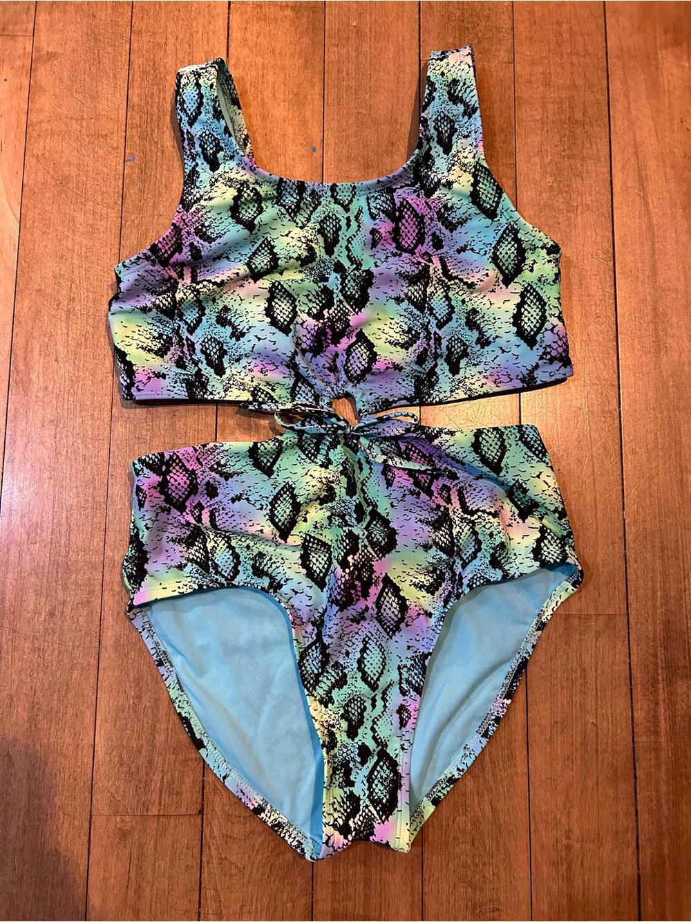 Rainbow Snake Print Monokini